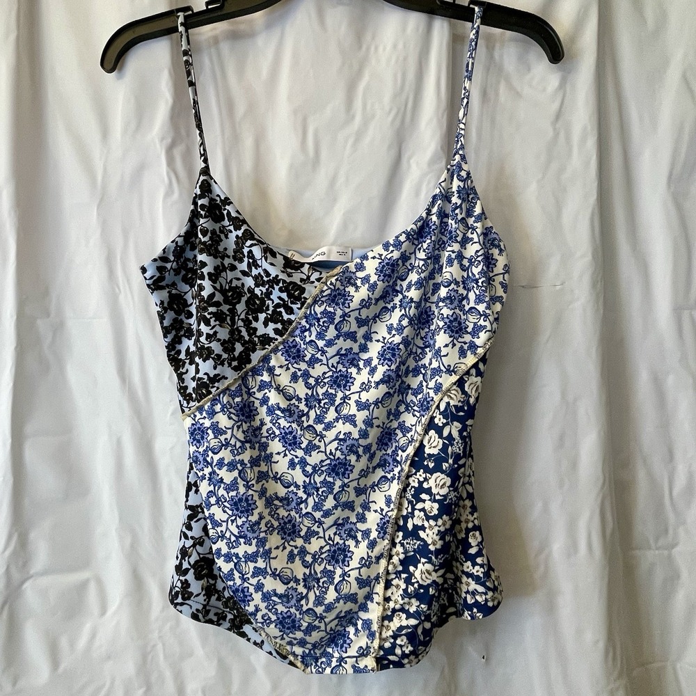 Mango MNG Women Sz M Camisole Top Patchwork Country Floral Boho Cottagecore Y2K